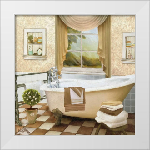 French Bath II White Modern Wood Framed Art Print by Medley, Elizabeth