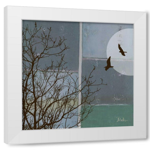 Full Moon II White Modern Wood Framed Art Print by Pinto, Patricia