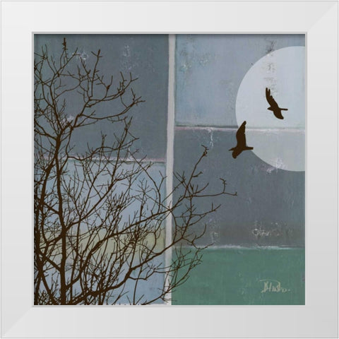 Full Moon II White Modern Wood Framed Art Print by Pinto, Patricia