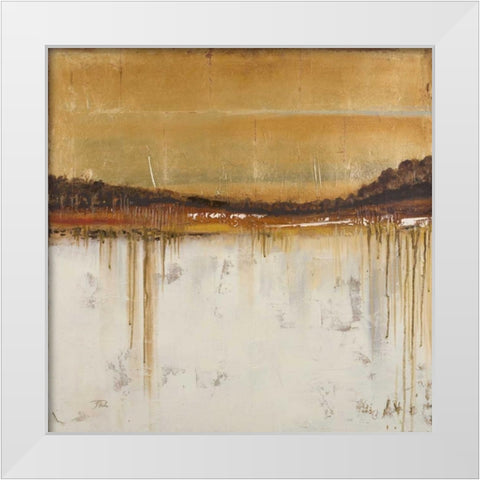 Melting Gold II White Modern Wood Framed Art Print by Pinto, Patricia