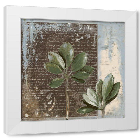 Botanica on Blue II White Modern Wood Framed Art Print by Pinto, Patricia
