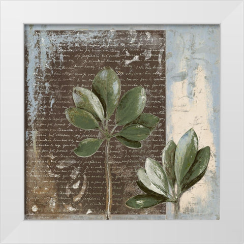 Botanica on Blue II White Modern Wood Framed Art Print by Pinto, Patricia