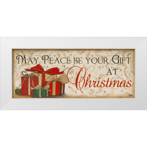 Peace at Christmas White Modern Wood Framed Art Print by Pinto, Patricia