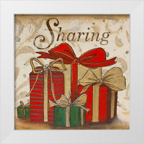 Sharing White Modern Wood Framed Art Print by Pinto, Patricia