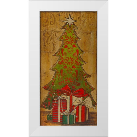 Christmas Tree I White Modern Wood Framed Art Print by Pinto, Patricia