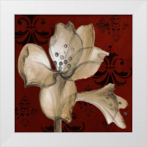 Amaryllis on Red I White Modern Wood Framed Art Print by Loreth, Lanie