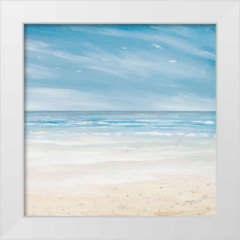 Misty Coastal Days I White Modern Wood Framed Art Print by Kingsley