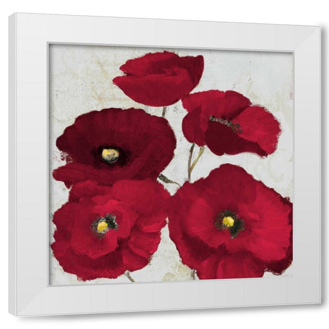 Kindle Poppies II White Modern Wood Framed Art Print by Loreth, Lanie