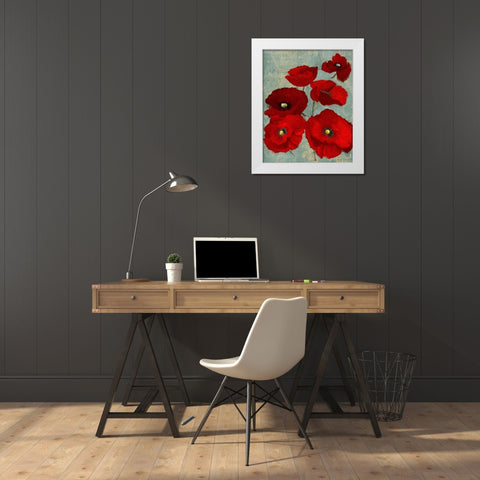 Kindles Poppies II White Modern Wood Framed Art Print by Loreth, Lanie
