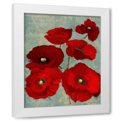 Kindles Poppies II White Modern Wood Framed Art Print by Loreth, Lanie