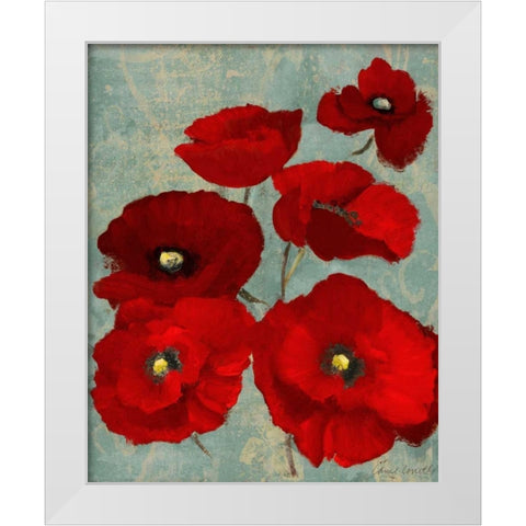Kindles Poppies II White Modern Wood Framed Art Print by Loreth, Lanie