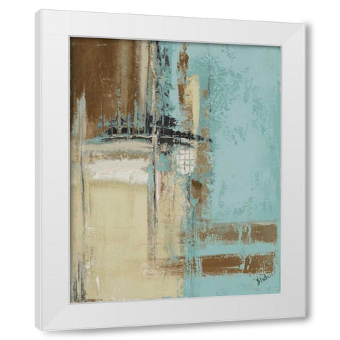 Oxido On Teal II White Modern Wood Framed Art Print by Pinto, Patricia