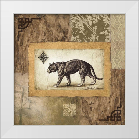 Ashanti Motifs I White Modern Wood Framed Art Print by Marcon, Michael