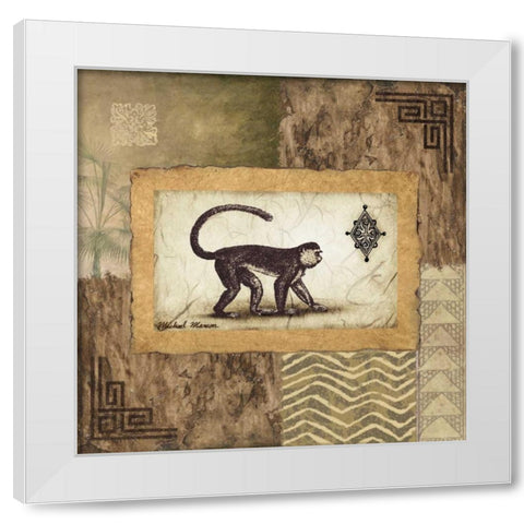 Ashanti Motifs II White Modern Wood Framed Art Print by Marcon, Michael