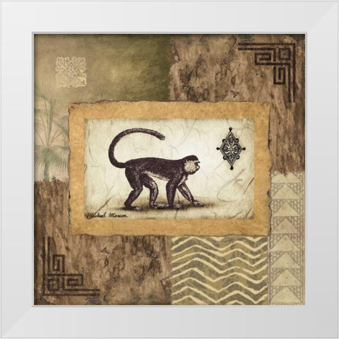 Ashanti Motifs II White Modern Wood Framed Art Print by Marcon, Michael