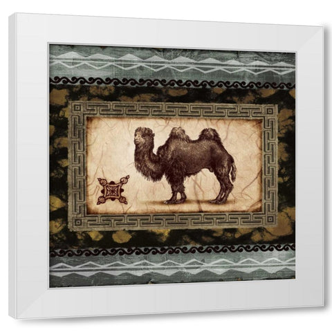 African Expression Square I White Modern Wood Framed Art Print by Marcon, Michael