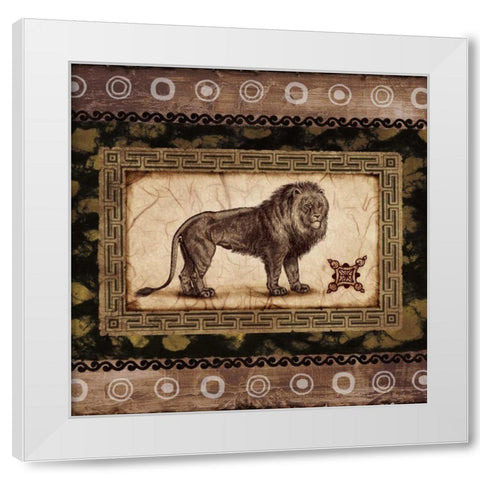 African Expression Square II White Modern Wood Framed Art Print by Marcon, Michael