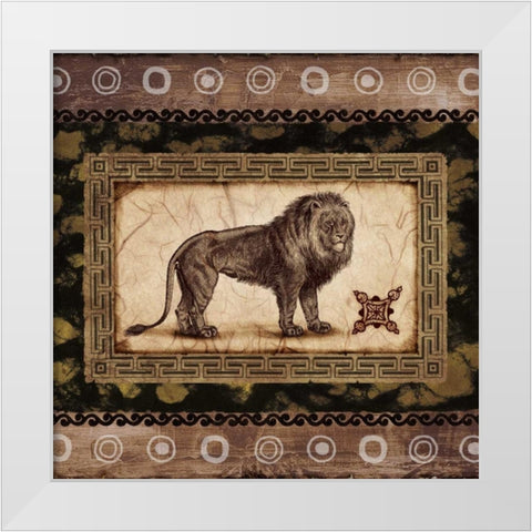 African Expression Square II White Modern Wood Framed Art Print by Marcon, Michael