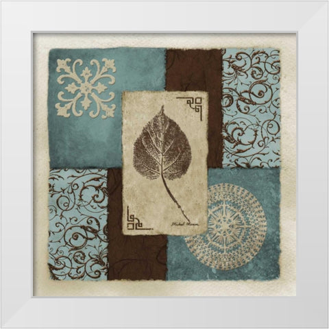 Winter Leaf I White Modern Wood Framed Art Print by Marcon, Michael