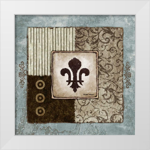 Fleur de Lis II White Modern Wood Framed Art Print by Marcon, Michael