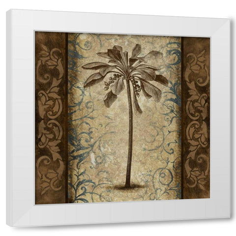 Palm Square II White Modern Wood Framed Art Print by Marcon, Michael