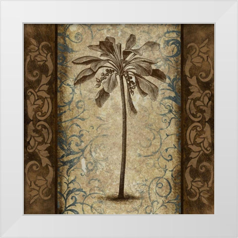 Palm Square II White Modern Wood Framed Art Print by Marcon, Michael