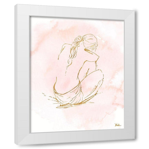 Nude on Pink I White Modern Wood Framed Art Print by Pinto, Patricia