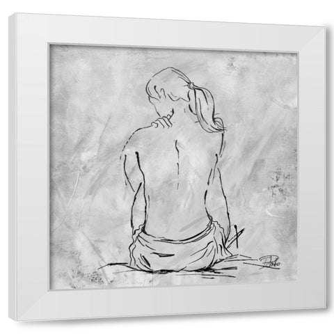 Nude Sketch II White Modern Wood Framed Art Print by Pinto, Patricia
