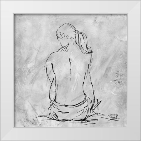 Nude Sketch II White Modern Wood Framed Art Print by Pinto, Patricia