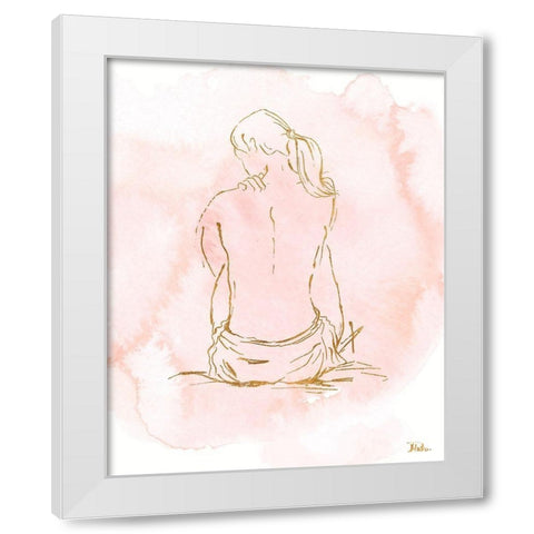 Nude on Pink II White Modern Wood Framed Art Print by Pinto, Patricia
