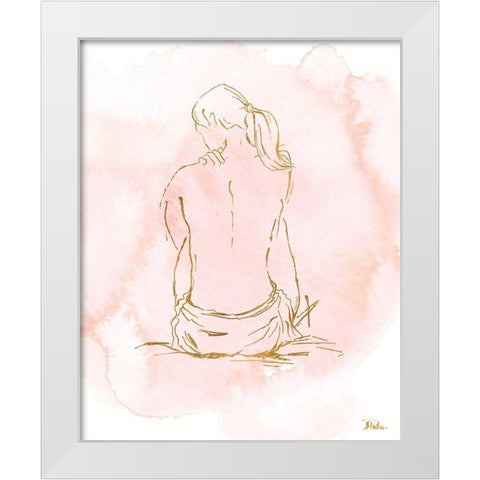 Nude on Pink II White Modern Wood Framed Art Print by Pinto, Patricia