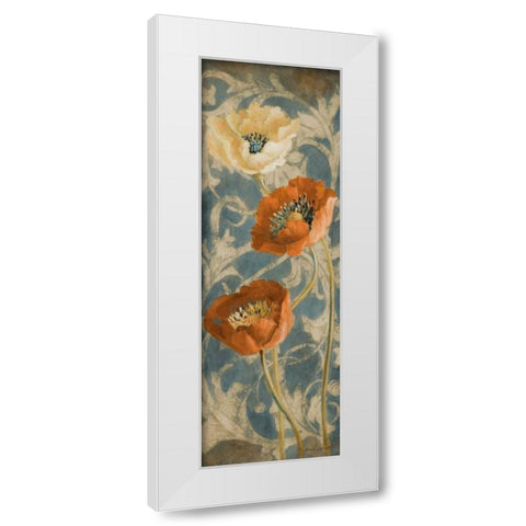 Poppies de Bleu II White Modern Wood Framed Art Print by Loreth, Lanie