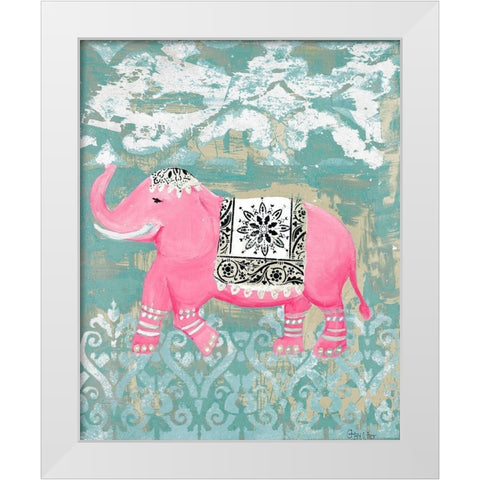 Pink Bazaar I White Modern Wood Framed Art Print by Hakimipour-Ritter