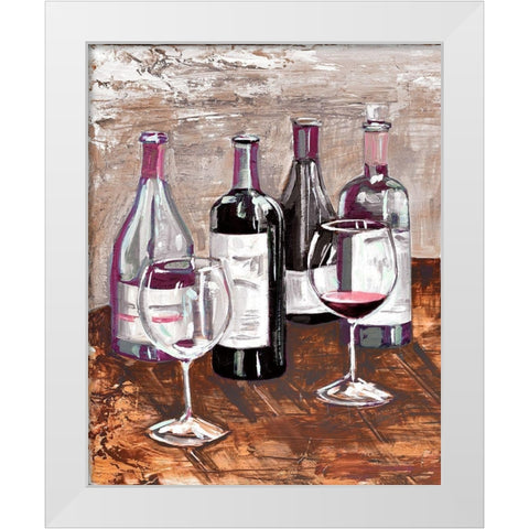 Drink At The Wine Bar White Modern Wood Framed Art Print by French-Roussia, Heather A.
