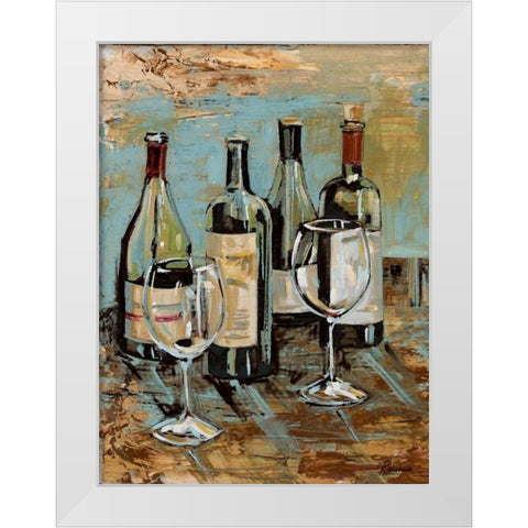 Wine I White Modern Wood Framed Art Print by French-Roussia, Heather A.