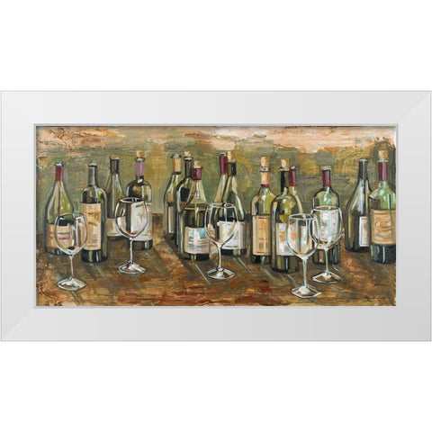 Wine Bar White Modern Wood Framed Art Print by French-Roussia, Heather A.