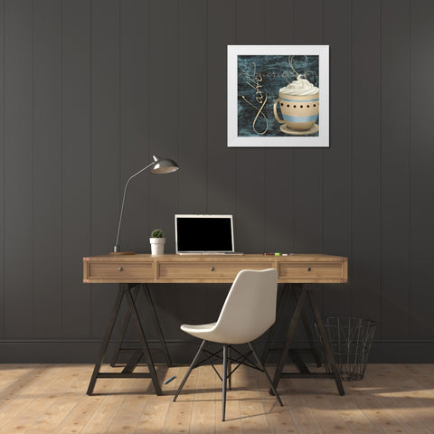 Latte White Modern Wood Framed Art Print by SD Graphics Studio