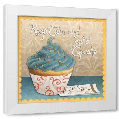 Cupcake I White Modern Wood Framed Art Print by SD Graphics Studio