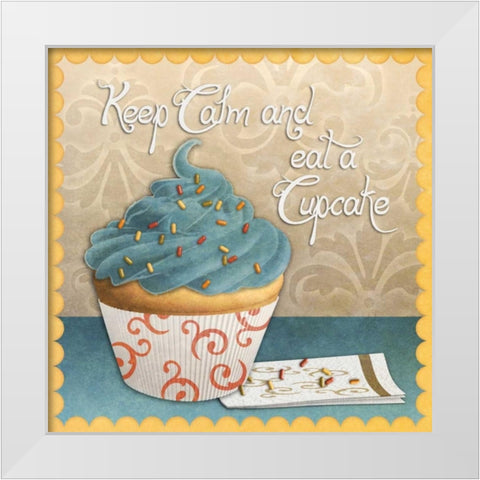 Cupcake I White Modern Wood Framed Art Print by SD Graphics Studio