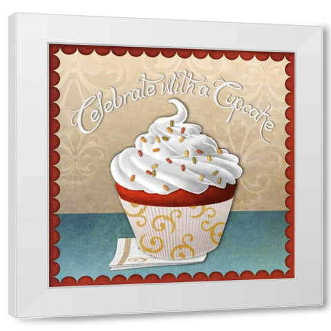 Cupcake II White Modern Wood Framed Art Print by SD Graphics Studio