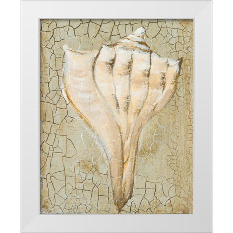 Seashell II White Modern Wood Framed Art Print by Hakimipour-Ritter