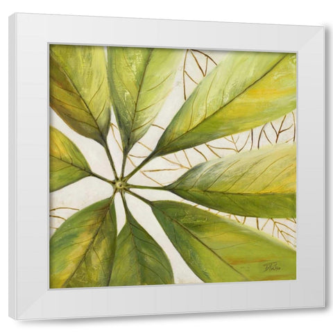 Fresh Leaves II White Modern Wood Framed Art Print by Pinto, Patricia