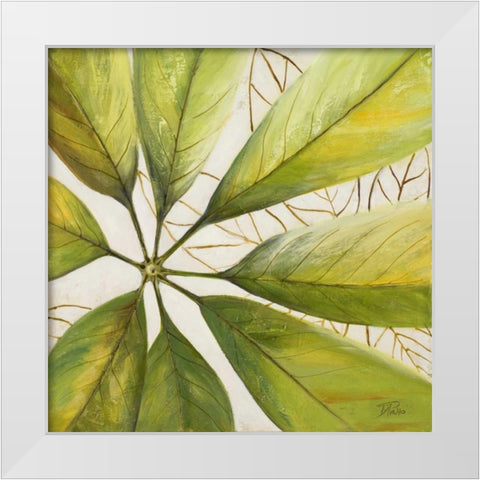 Fresh Leaves II White Modern Wood Framed Art Print by Pinto, Patricia