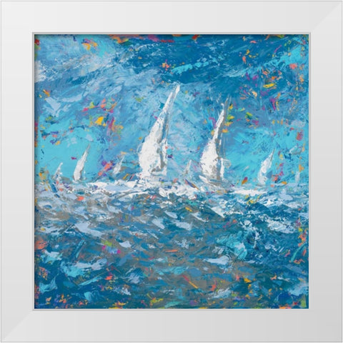 Sailing I White Modern Wood Framed Art Print by Kingsley