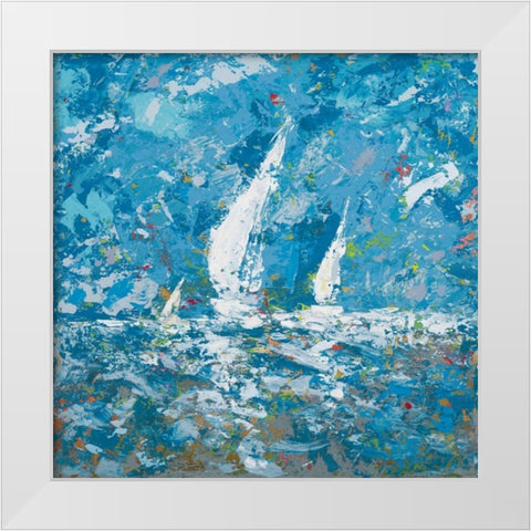 Sailing II White Modern Wood Framed Art Print by Kingsley