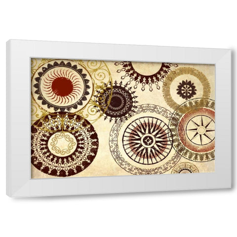 Egyptian Textile White Modern Wood Framed Art Print by Marcon, Michael