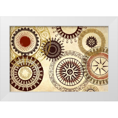 Egyptian Textile White Modern Wood Framed Art Print by Marcon, Michael