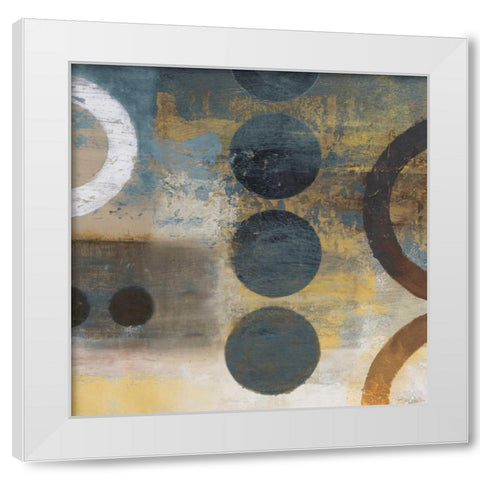 Blue Liberate Square I White Modern Wood Framed Art Print by Marcon, Michael