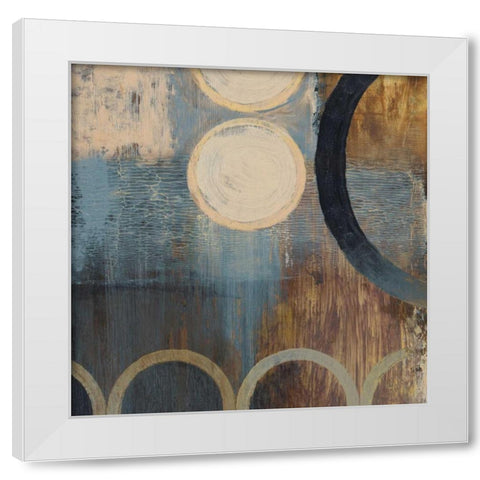 Blue Liberate Square II White Modern Wood Framed Art Print by Marcon, Michael