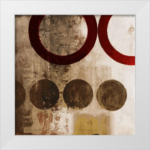 Red Liberate Square II White Modern Wood Framed Art Print by Marcon, Michael